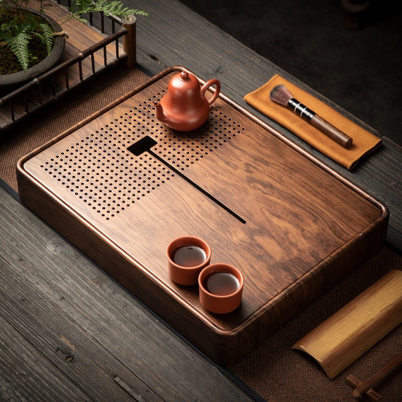 Drip Tray Saucer - Prostokątna bambusowa taca do herbaty z